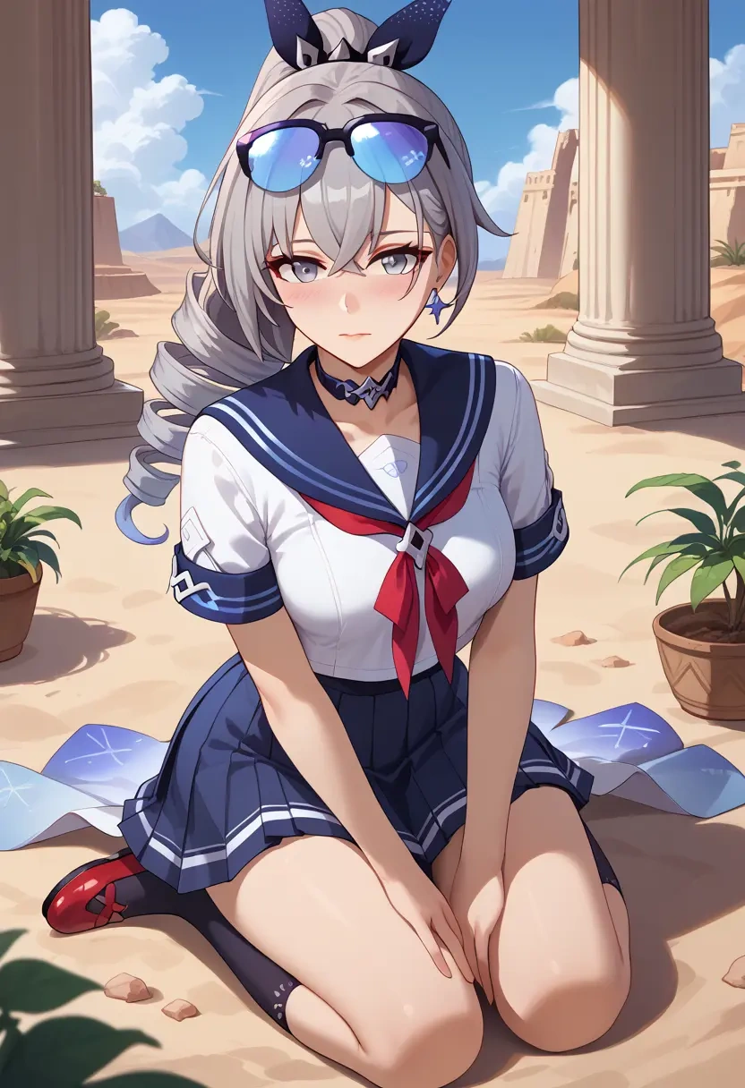 star rail,silver wolf,sailor, uniform  - 